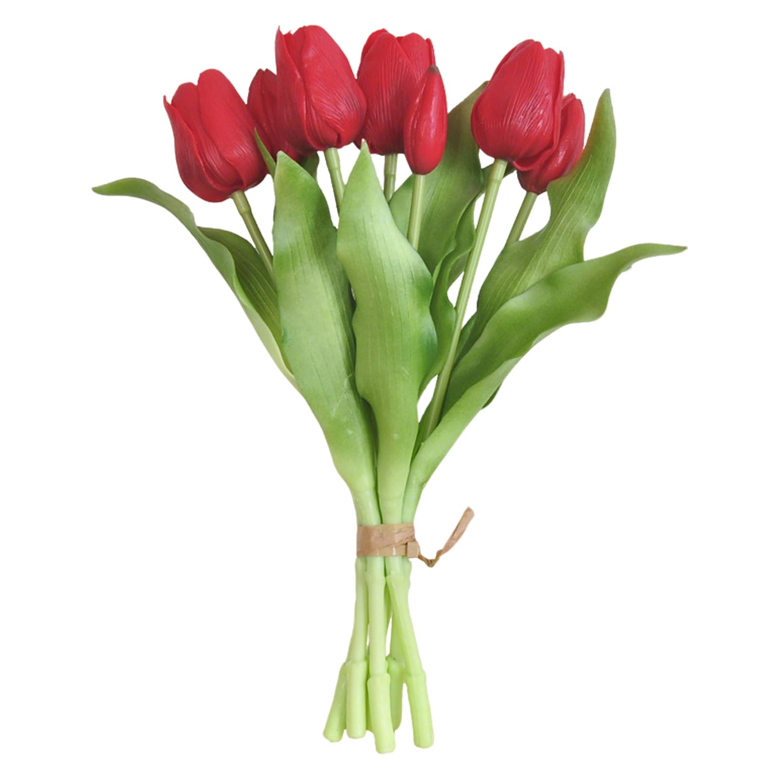 7 Pcs Artificial Tulips Artificial Flowers Latex Faux Flowers Tulip Red