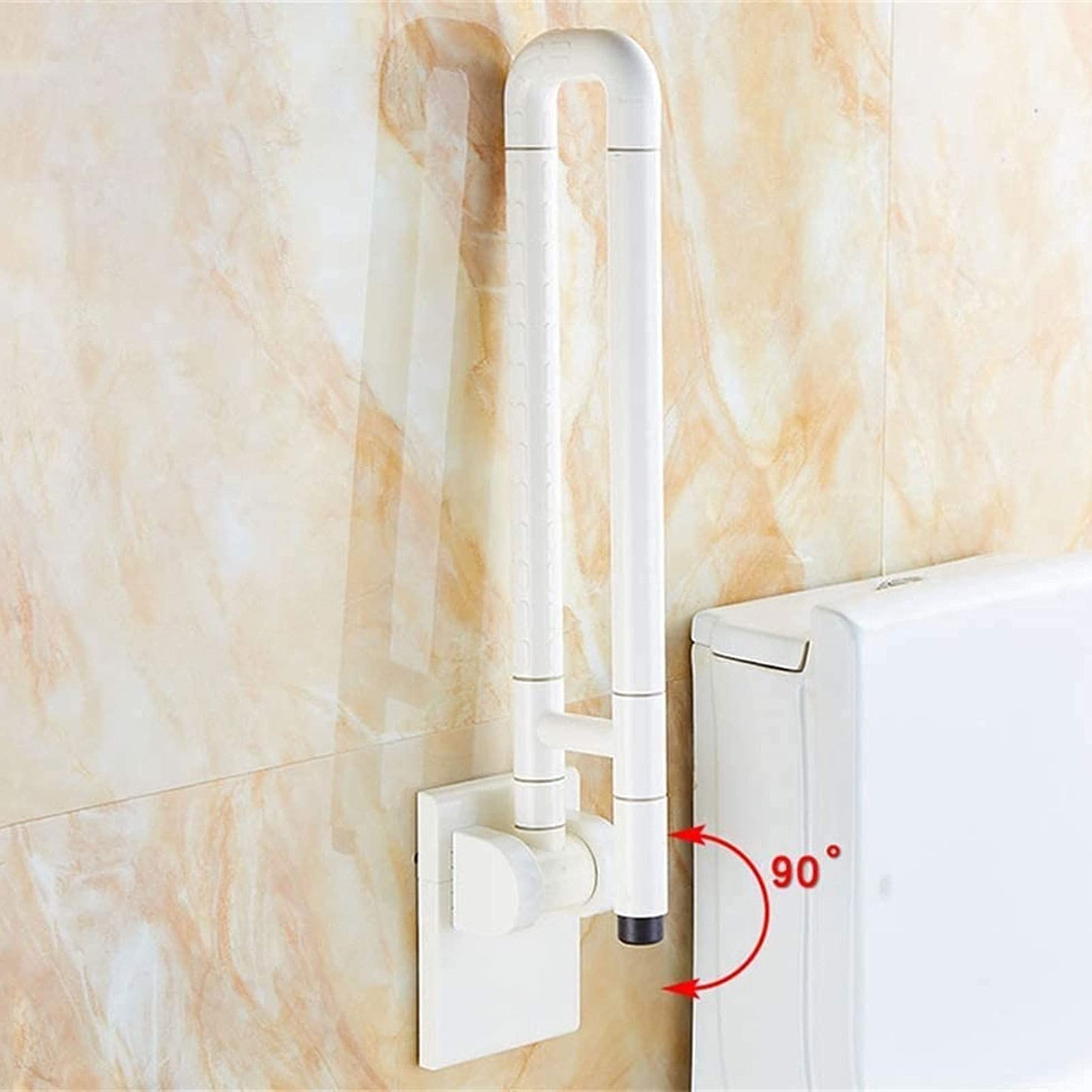 Barras de Apoyo para baño, Barra de Seguridad Plegable de Nailon, Acero Inoxidable, Montaje en Pared, barandilla para Inodoro, asa de Asistencia para discapacitados, Antideslizante