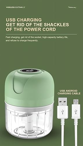 Miniatura 4 de Molinillo eléctrico de ajo recargable USB  Mini picadora eléctrica portátil 2023, mini picadora pequeña, procesador de alimentos, picador eléctrico
