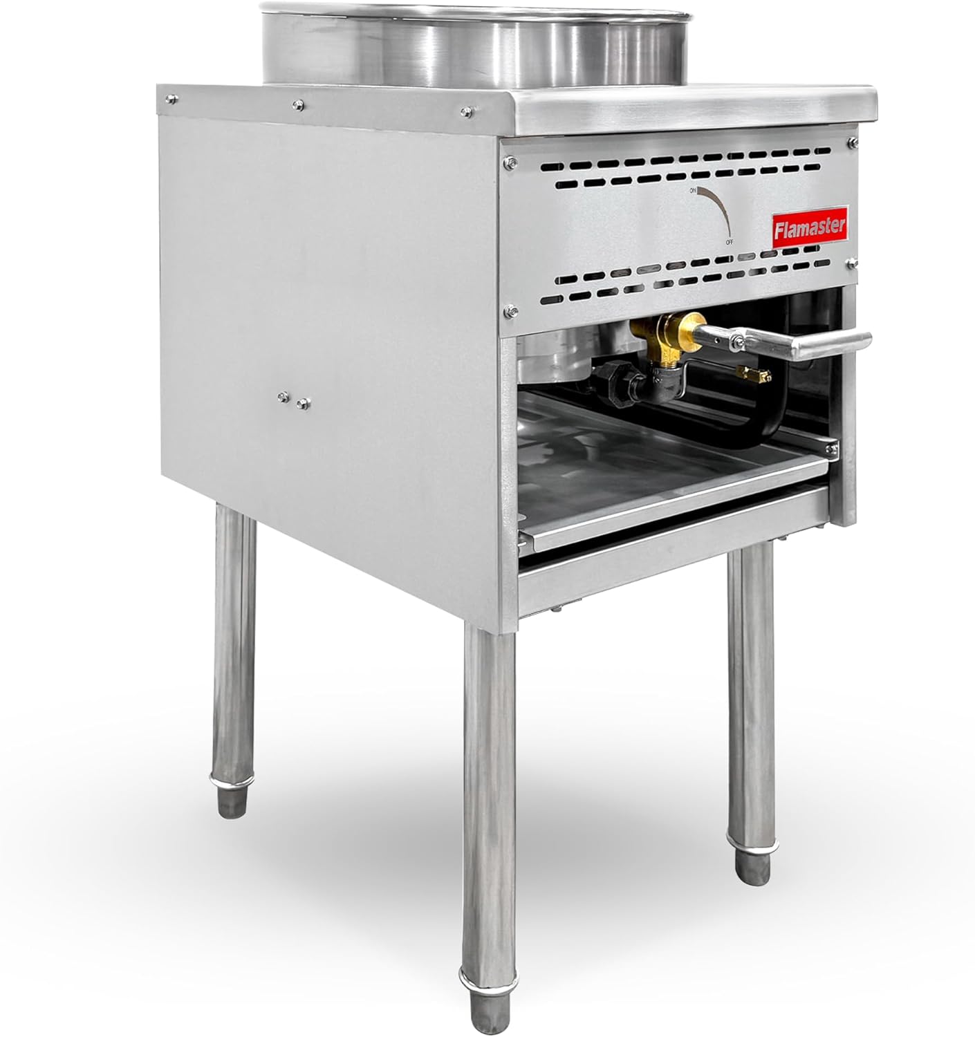 18″ Commercial Wok Range, 125000 BTU Jet Burner with 16″ Ring - ETL Certified NSF Listed Natural Gas Stir Fry Station for Restaurant Kitchens