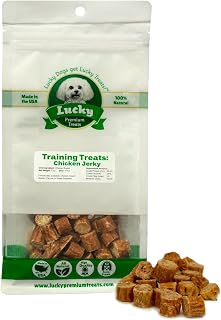 Lucky Premium Chicken Training Treats – Small, Crunchy Chicken Dog Treats for Training Rewards, Bite Size for Small, Medium, or Large Dogs (3 oz)