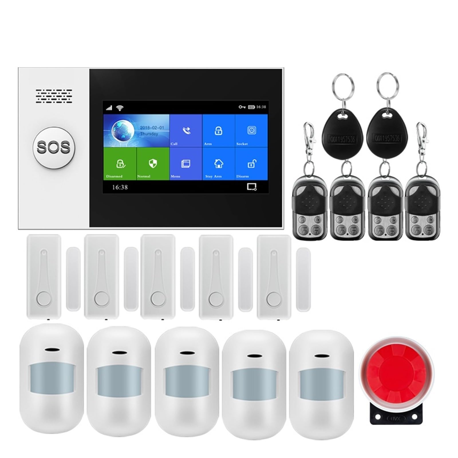 Sistemi di Sicurezza per La Casa Wireless Home WiFi Sicurezza Domestica con di Allarme antifurto sensore rilevatore di Movimento(W4B11)
