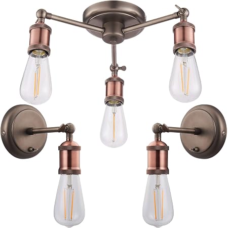 3 Bulb Hanging Ceiling Pendant \u0026 2X 