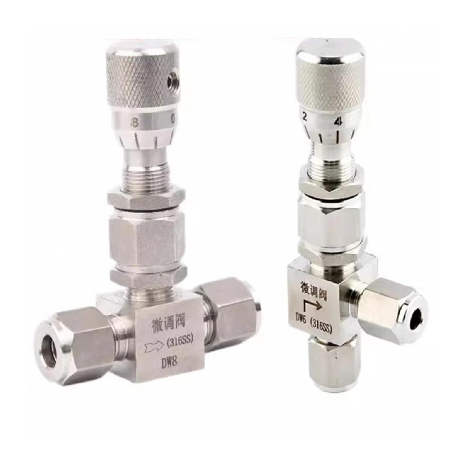 Misurazione microflusso della valvola a spillo SS304 3-12 mm | Controller for valvola di regolazione 1/16"-3/8".(4mm,Straight)