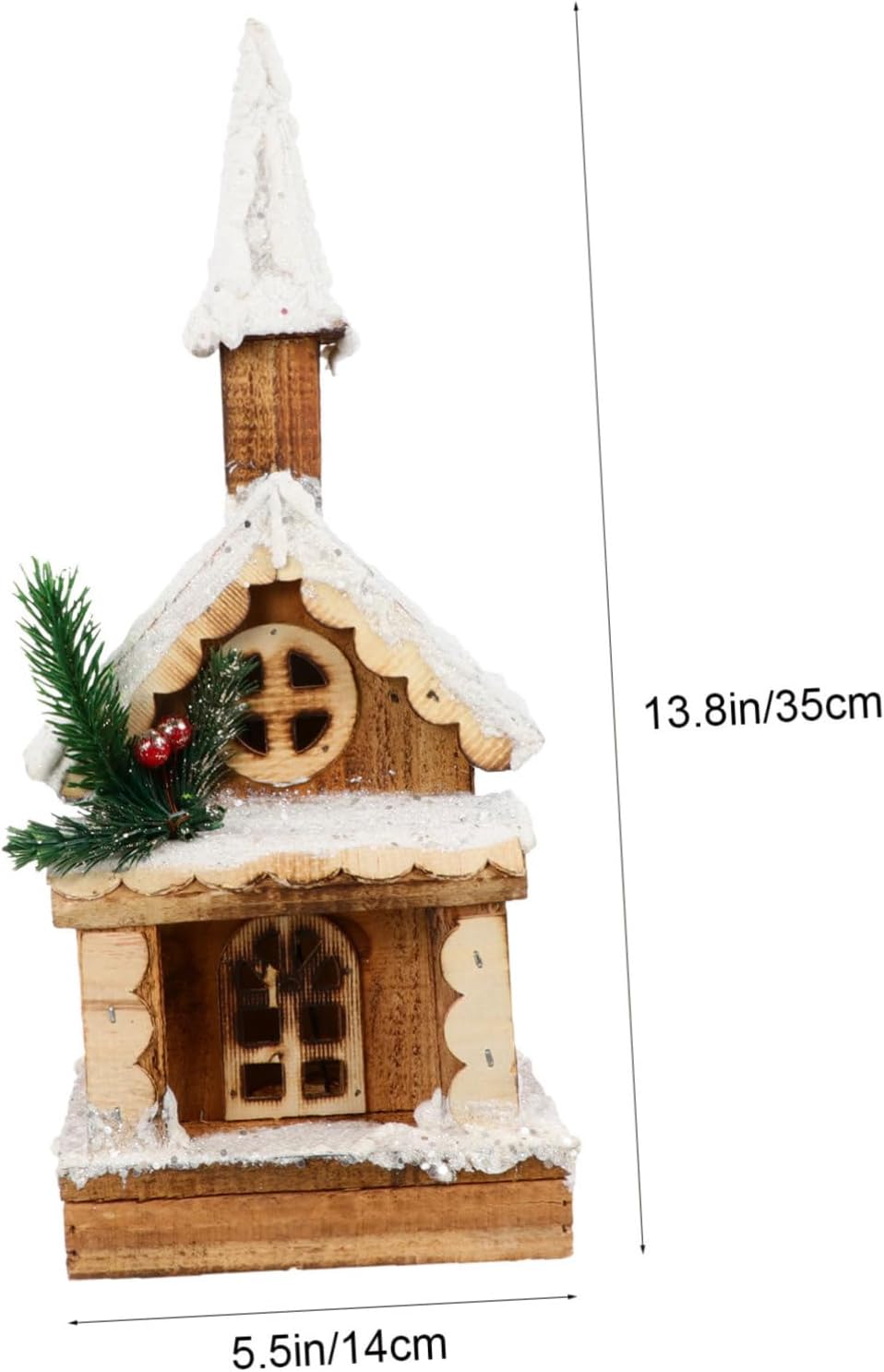 1pc Christmas House Ornament Lighted Xmas Decor for Living Room Bedroom Holiday Scenes Material No Battery Needed