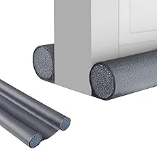 Draught Excluder Under Door and Windows from 80 to 90 cm, Double Seal in Faux Leather, Adjustable Between 32 and 94 cm, Acoustic Insulation, Cool/Heat Reduction, Windproof, Light, Dust, Insects