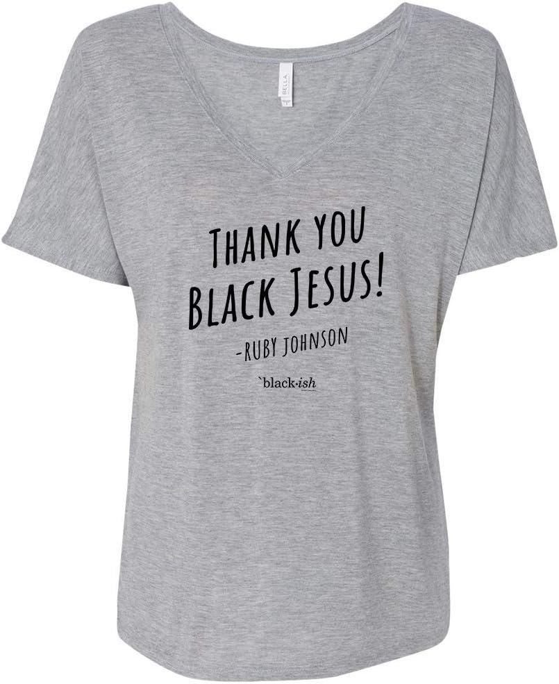 ABC Blackish Black Jesus Women's Relaxed V-Neck T-Shirt