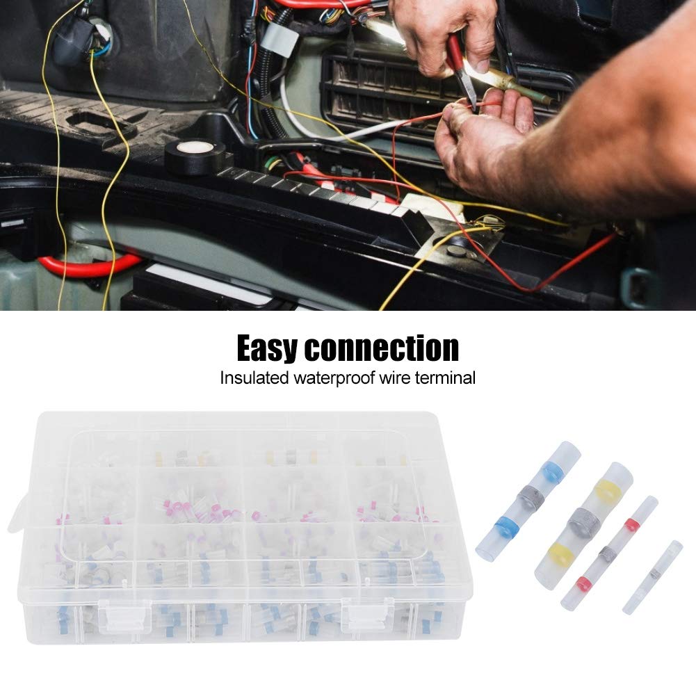 200 pezzi di terminali connettori per saldatura, connettori a giunzione termorestringenti impermeabili con sigillo a doppia parete, manicotti isolanti per saldatura per cablaggi