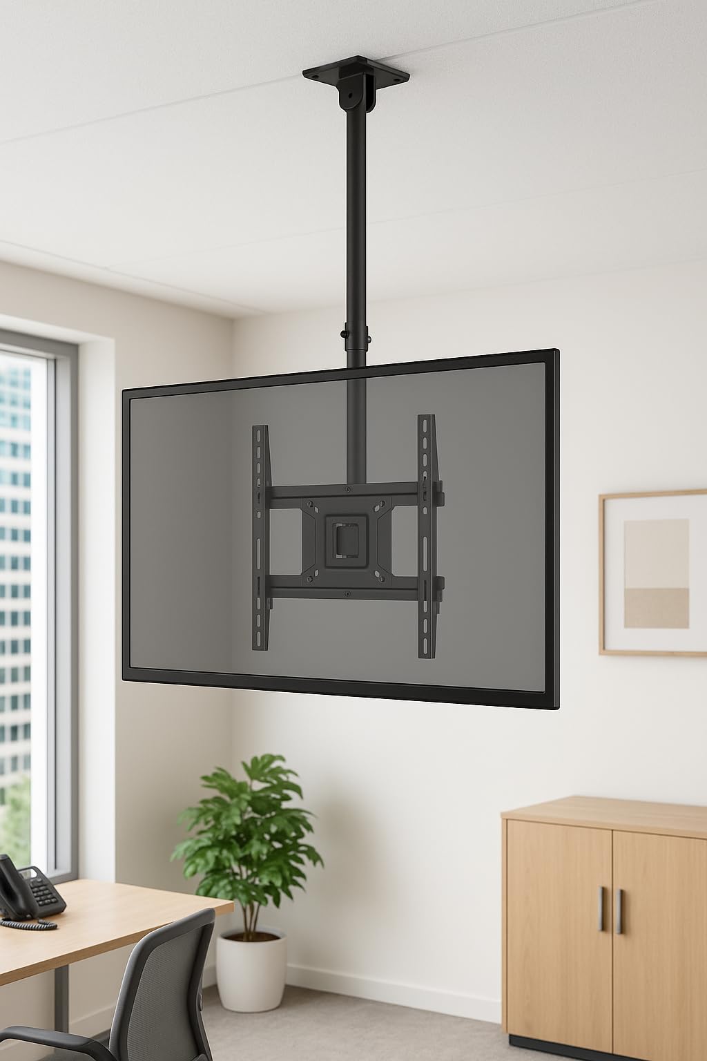 SUREFIX 630 - Soporte de Techo para TV. Telescópico hasta 86 cms. Giratorio. hasta VESA 40 x 40.