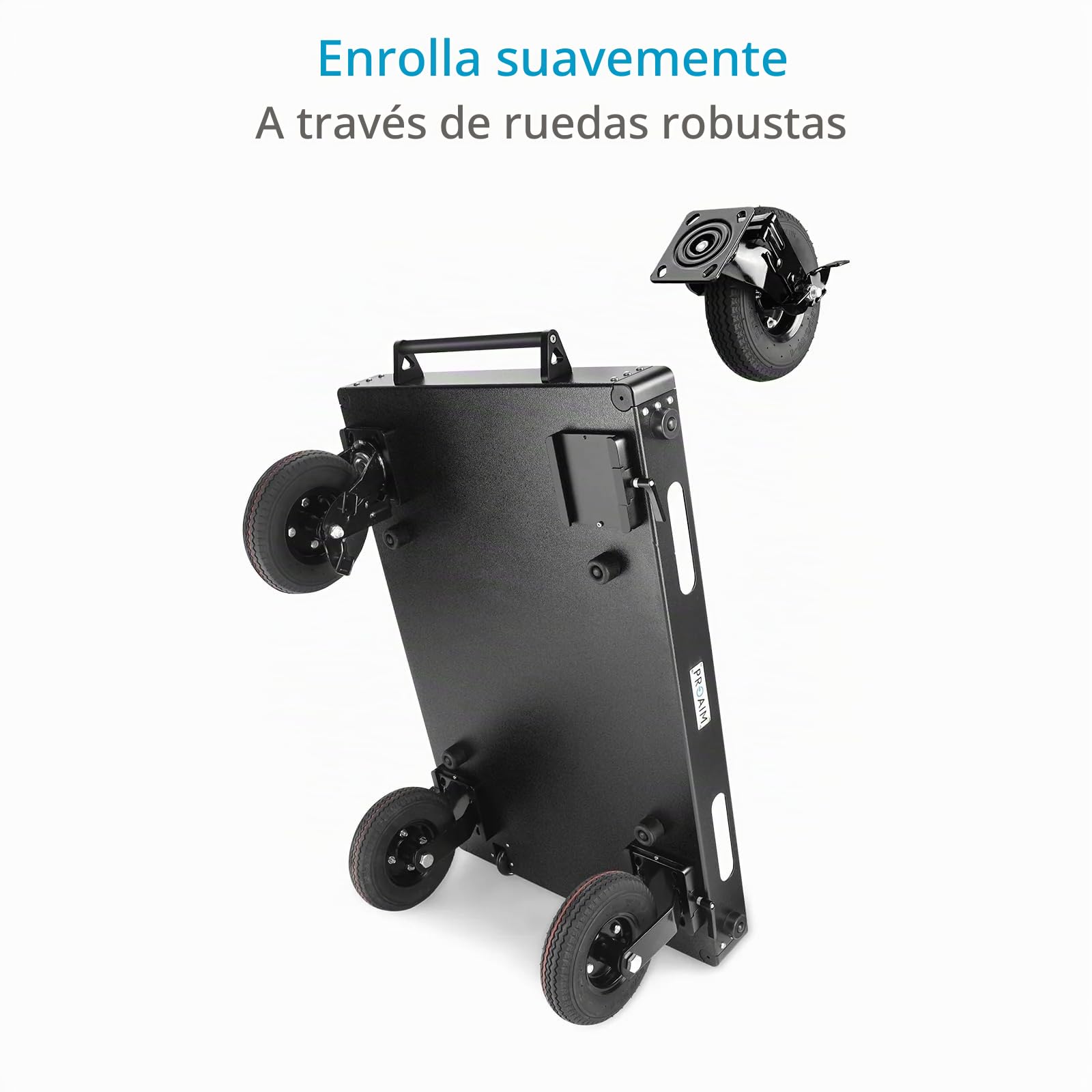 Carro de cámara de producción de Video Proaim bowado Pro de 36 Pulgadas para cineastas, productores de Video y fotógrafos (CT-BWDO-PRO-36) | Estructura de aluminio y acero con ruedas neumáticas 9" y frenos traseros; montaje sin herramientas 2-3 min, plega