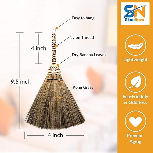 Miniatura 3 de Cepillo de mano pequeño para escoba batidora que elimina el polvo, la suciedad y los desechos, cabeza del cepillo de 9.5-11 pulgadas de largo