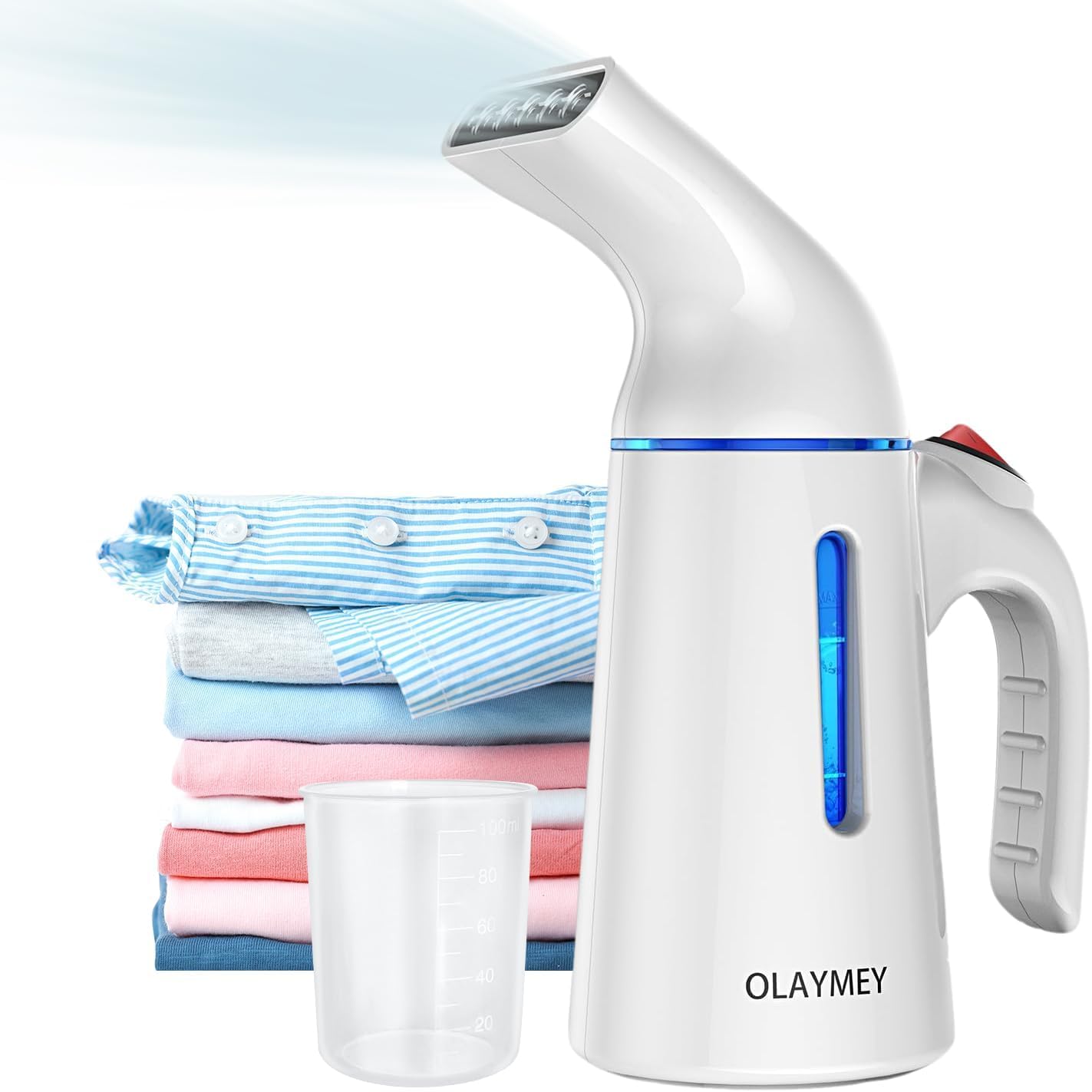 OLAYMEY Plancha de Vapor Portátil, 700W, Precalentamiento 40s (GY169) | Depósito 120ML, Vapor 18g/min, con apagado automático, mini plancha de vapor ligera de 0,45 kg para viajes y hogar