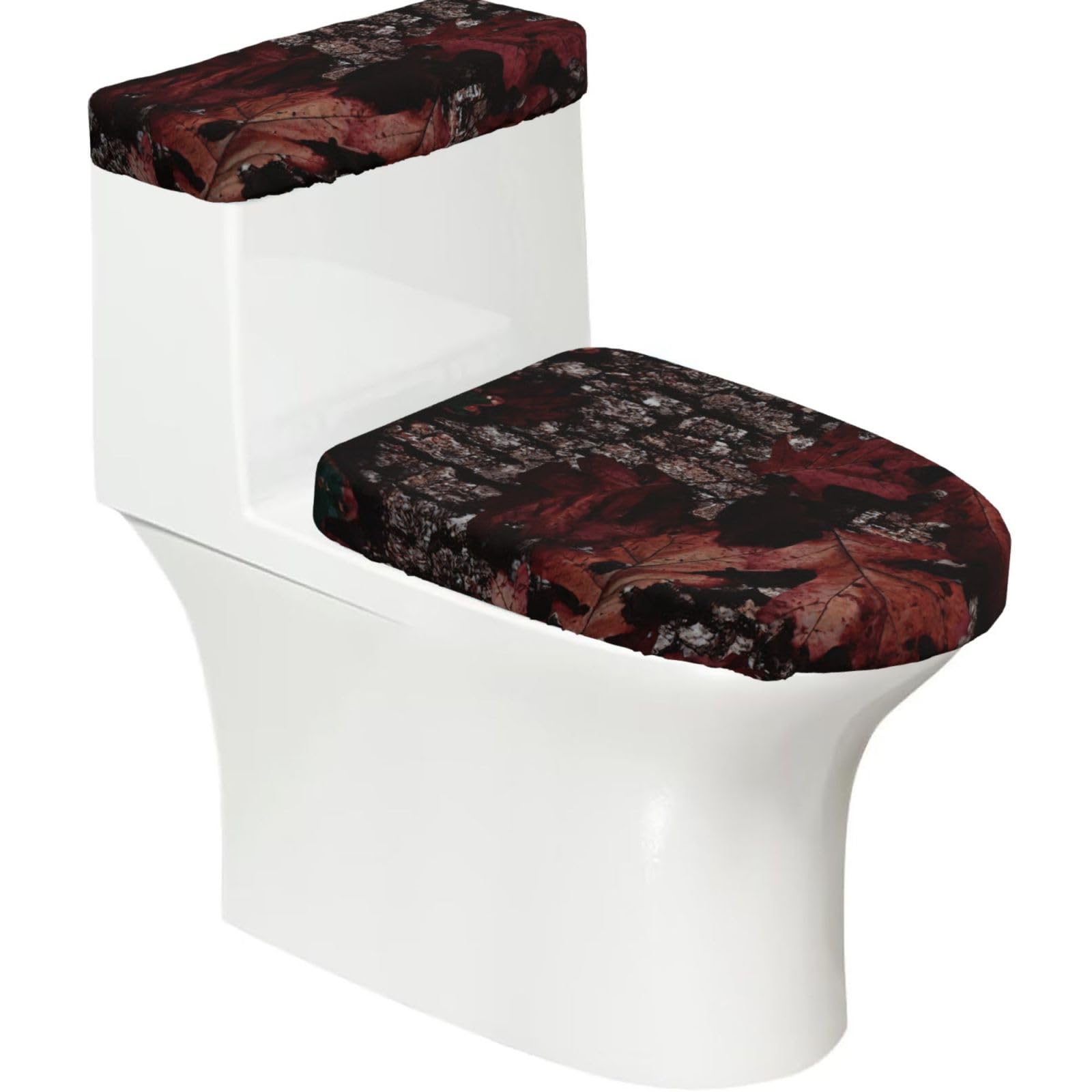 Outfitter Tuff Camo Print Bathroom Decor Toilet Lid Cover And Tank Covers, Restroom Accessories Fits Most Round