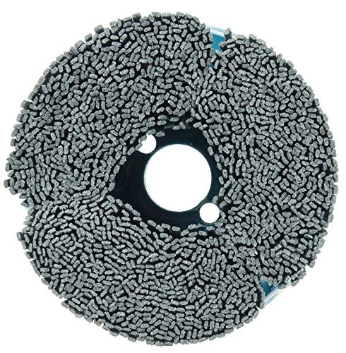 Image of Weiler 85900 4 inch Maximum Density Nylox Disc Brush, 80SC Crimped Rectangular Fill, Banded, Made in The USA