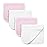 Synrroe Burp Cloths Large, Muslin Burp Cloths for Baby Girls and Boys, Pack of 4 Extra Absorbent and Soft Muslin, 6 Layers 20 by 10 Inches 100% Cotton (Pink-White 4 Pack)