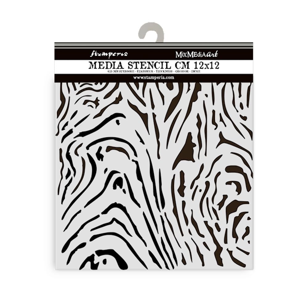 Stamperia - Thick Stencils for Scrapbooks, Albums, Cards, Bullet Journalling, and More, Flexible Material, Easy to Clean, Perfect for Hobbies, Crafts and Gifting (Hidden Grove, Wood Pattern)