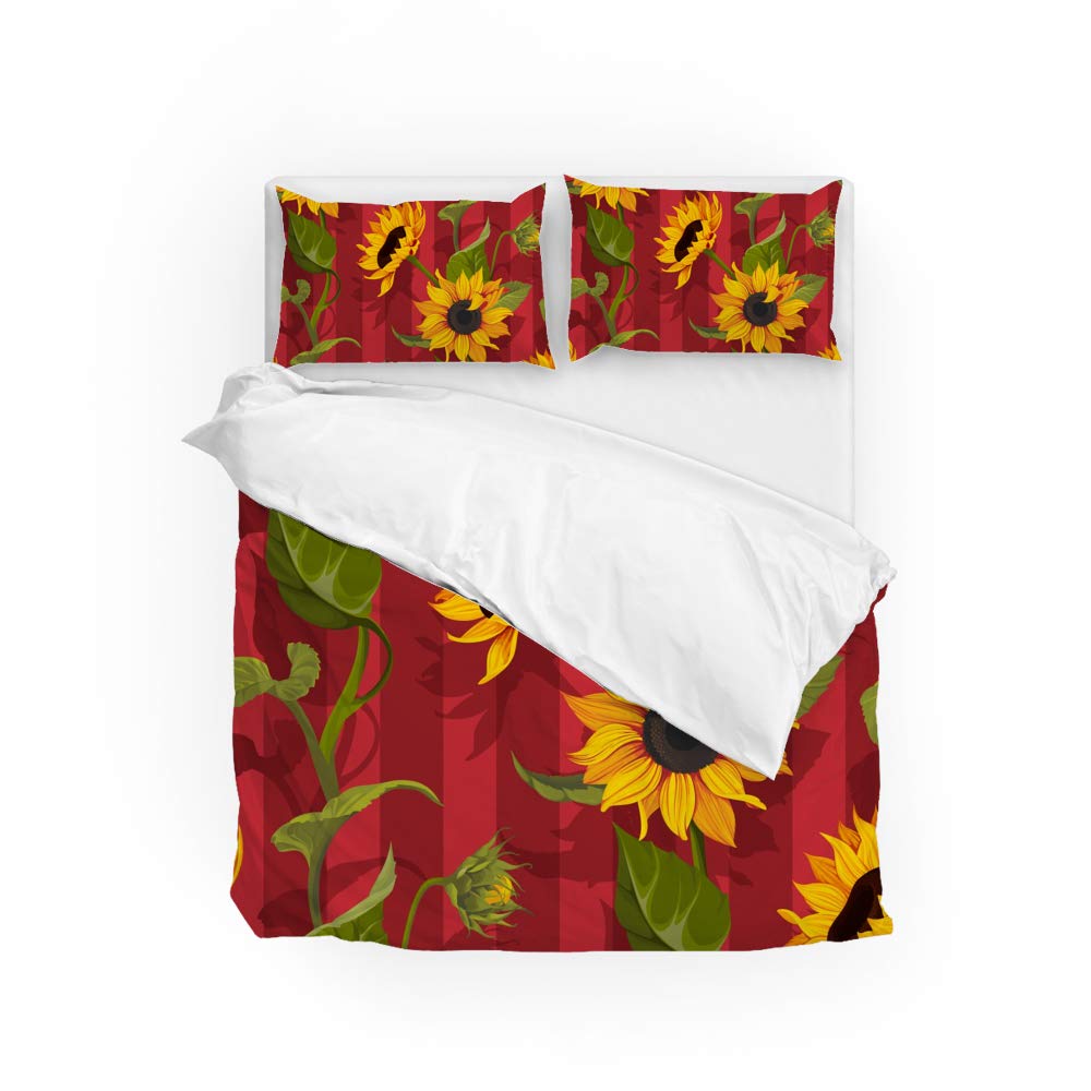 Housse de couette motif tournesol infroissable pour lit Long Twin 3 pièces