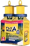 Flye Max Flye Catcher | Super Effective, Refillable, with Super Flye, and Flying Insect Attractant for Outdoor Use| Ready To Use | Poison Free (Flye Catcher Twinpack)