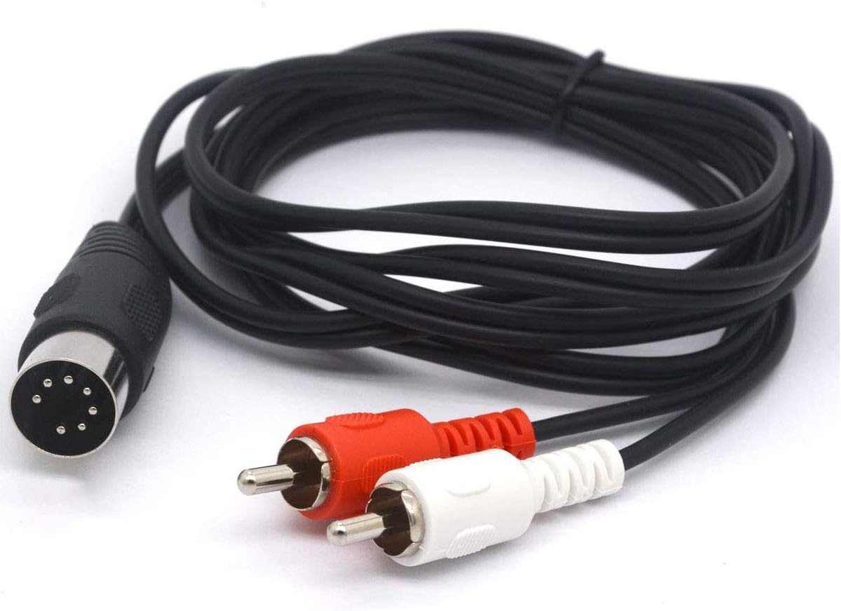 MIDI to RCA Cable, 7 Pin DIN Male to 2-RCA Male Audio Connector Lead for Bang Olufsen (1.5 meter)