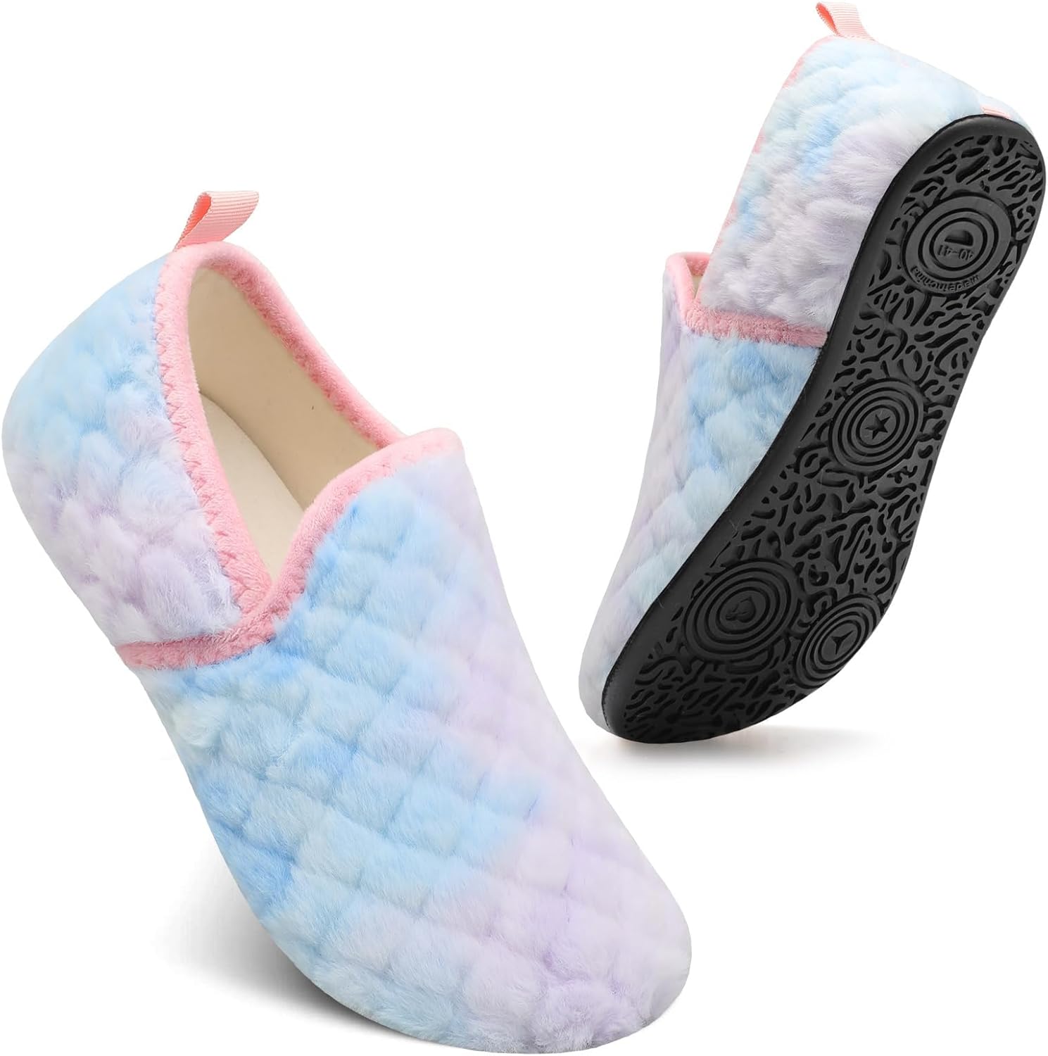 Spesoul Slippers for Women Men Furry Indoor House Shoes Soft Rubber Sole Slipper Socks Slip On House Slippers for Bedroom Home Office Travel Yoga - Image 2