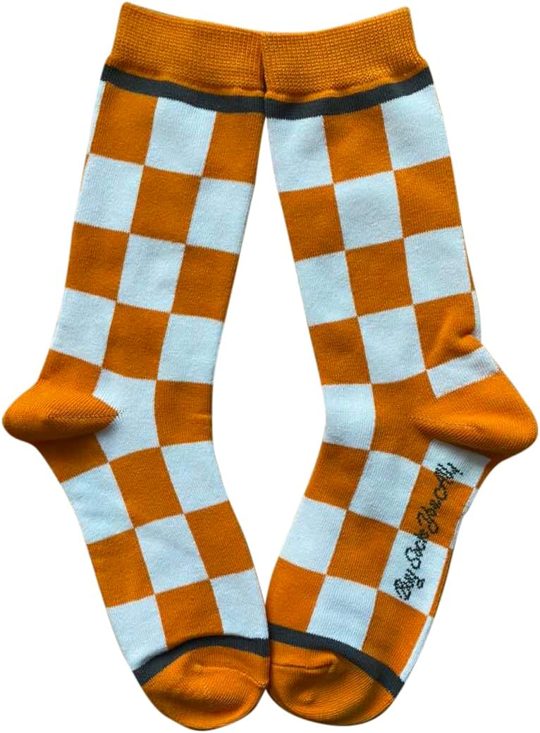 Tennessee Checkerboard Orange and White Women's Socks | Apparel Gift for Tennessee Vols | University of Tennessee Socks | Gift for TN Volunteer Fans and Alumni - Image 4