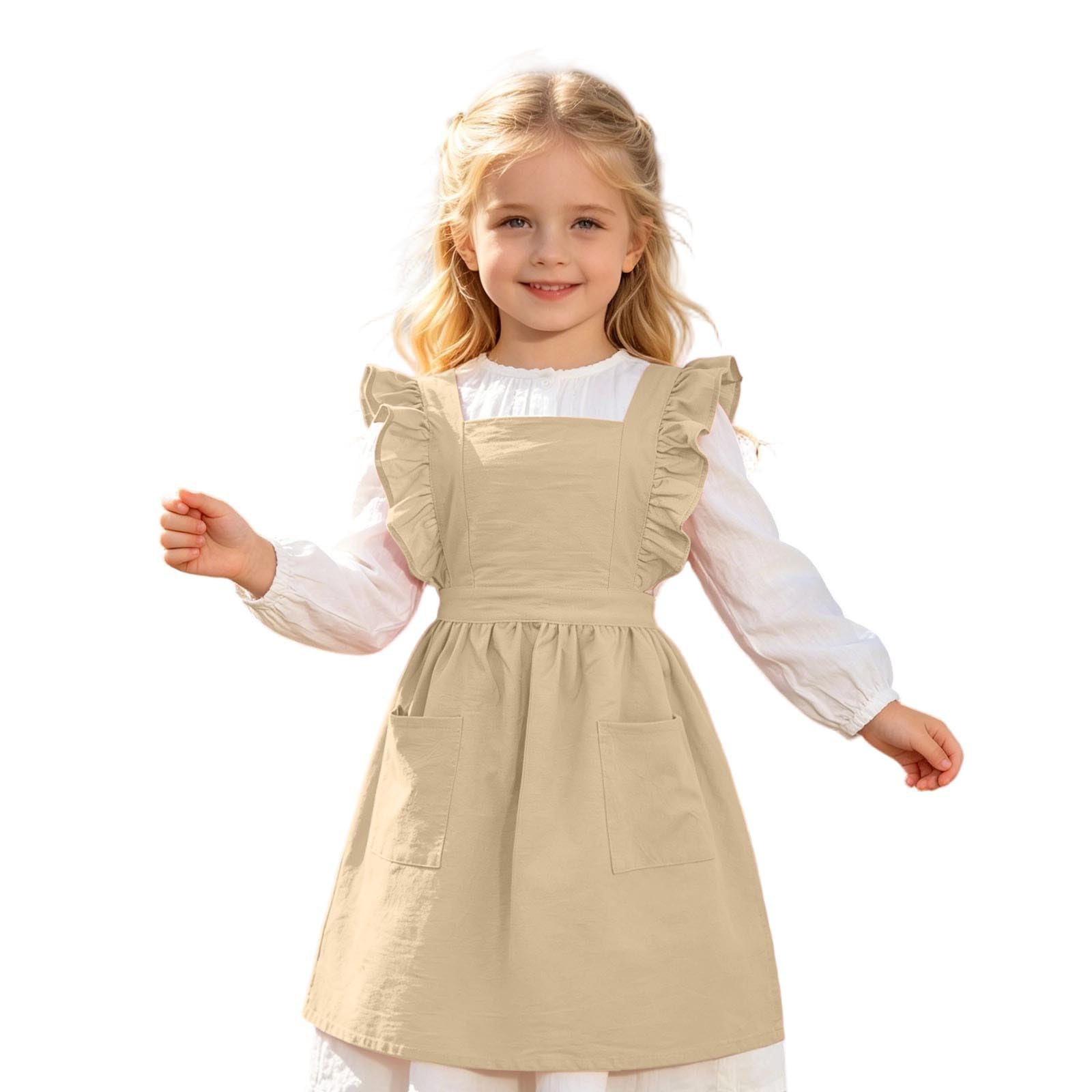 Generisch Children's Apron with Ruffles and Practical Pockets for Festive Occasions