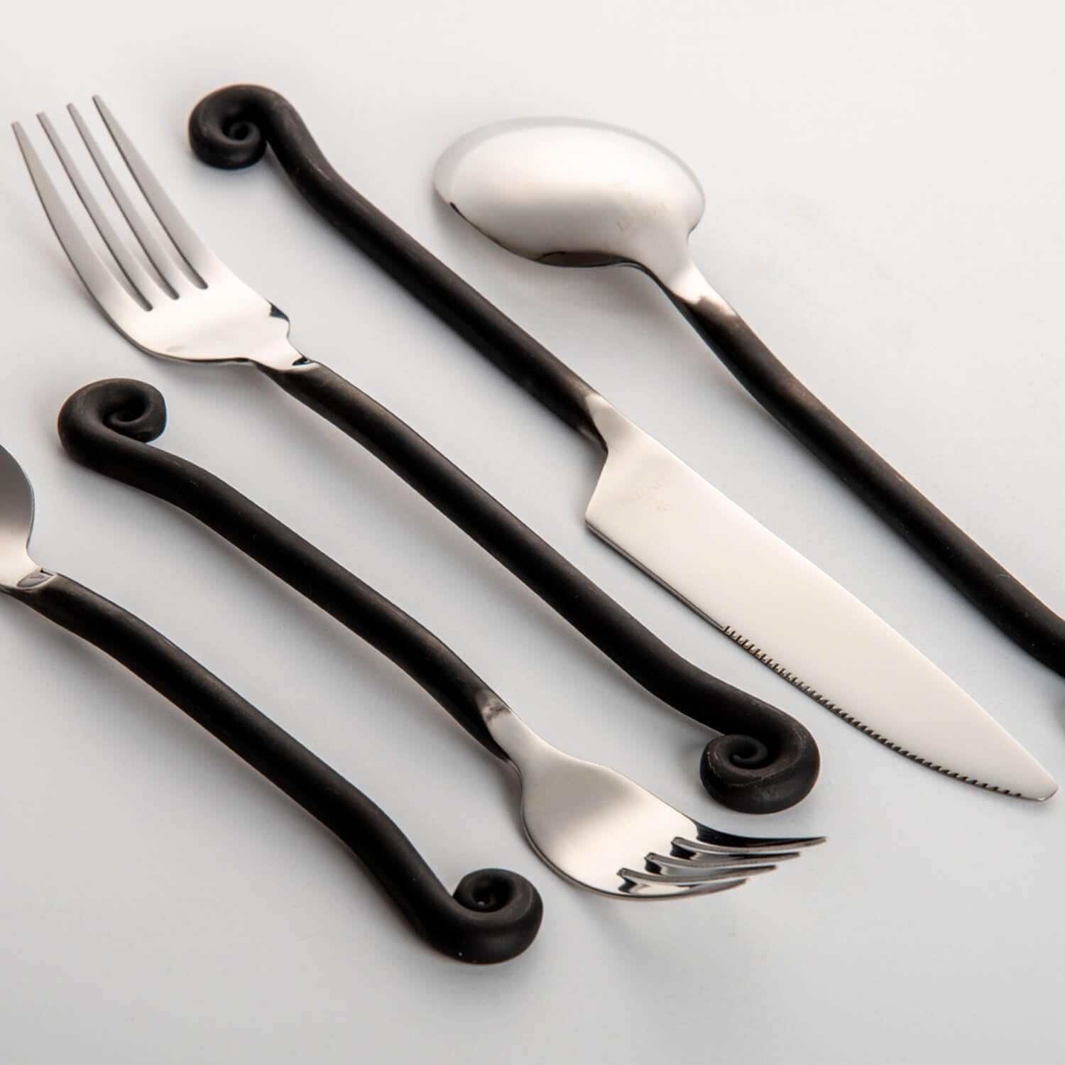 Treble Clef Forged Black Silverware Set, 20 Pc, 18/10 Steel — Amazon image 7