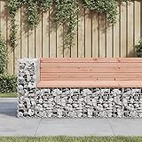 GCHDHAPB Gartenbank Gabion Design 122x71x65,5cm Massivholz DouglasOutdoor Outdoor Sitzbank Outdoor Sitzbänke