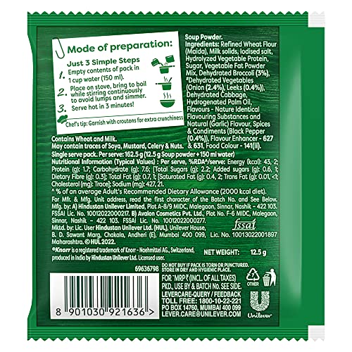 Image of Knorr Cream of Brocolli Soup 12.5 g | Cup a soup (Pack of 3)