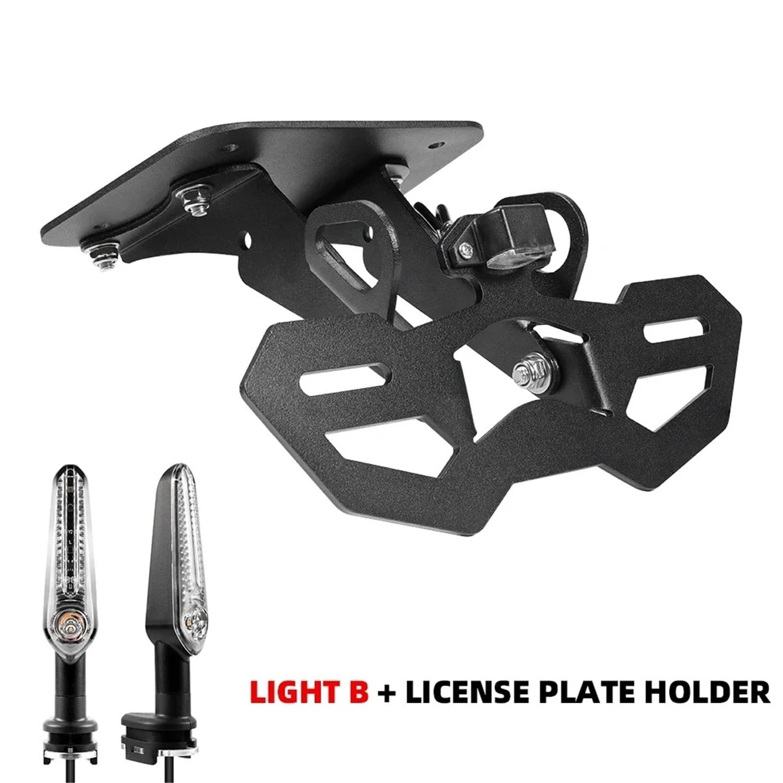 Rejestracyjnej motocykla Uchwyt tablicy rejestracyjnej pasuje do motocykla YAMAHA MT03 MT25 YZF R3 R25 2015-2024 Uchwyt LED Light Fender Eliminator(Holder and Light B)