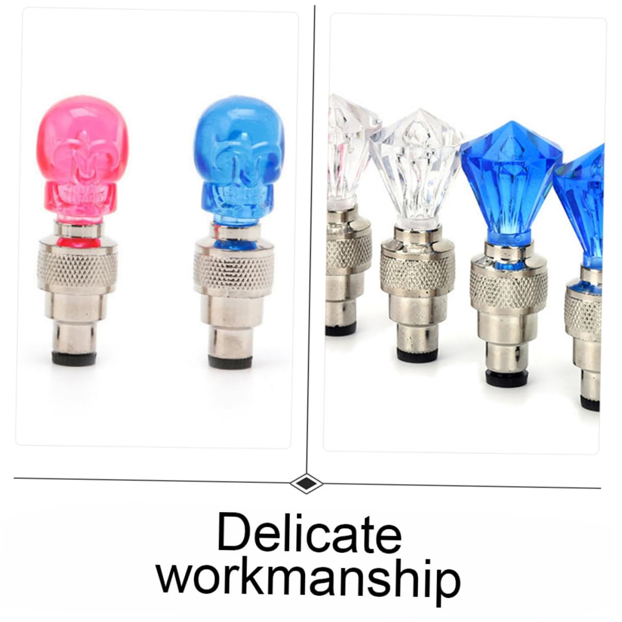 BESPORTBLE Luce della Valvola della Bicicletta Ruota Tappi per Pneumatici per Bici da Strada Pedale Auto Ciclo Torcia Elettrica A LED Biciclette Leggero Scooter Plastica