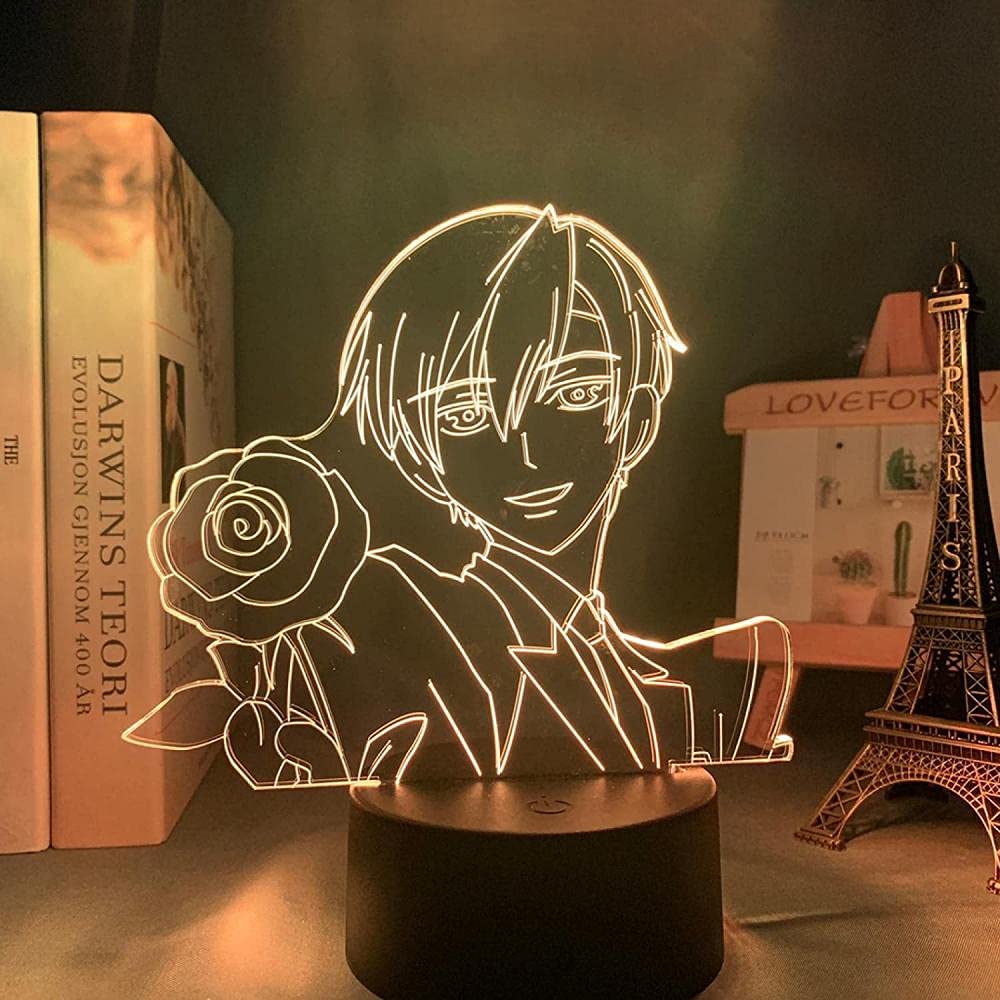 3D Led Illusion Lamp Night Light Usb Anime Ouran High School Host Club Tamaki Suoh Figure Room Decor Kid Bithday Manga Bedroom-16 colors With Remote