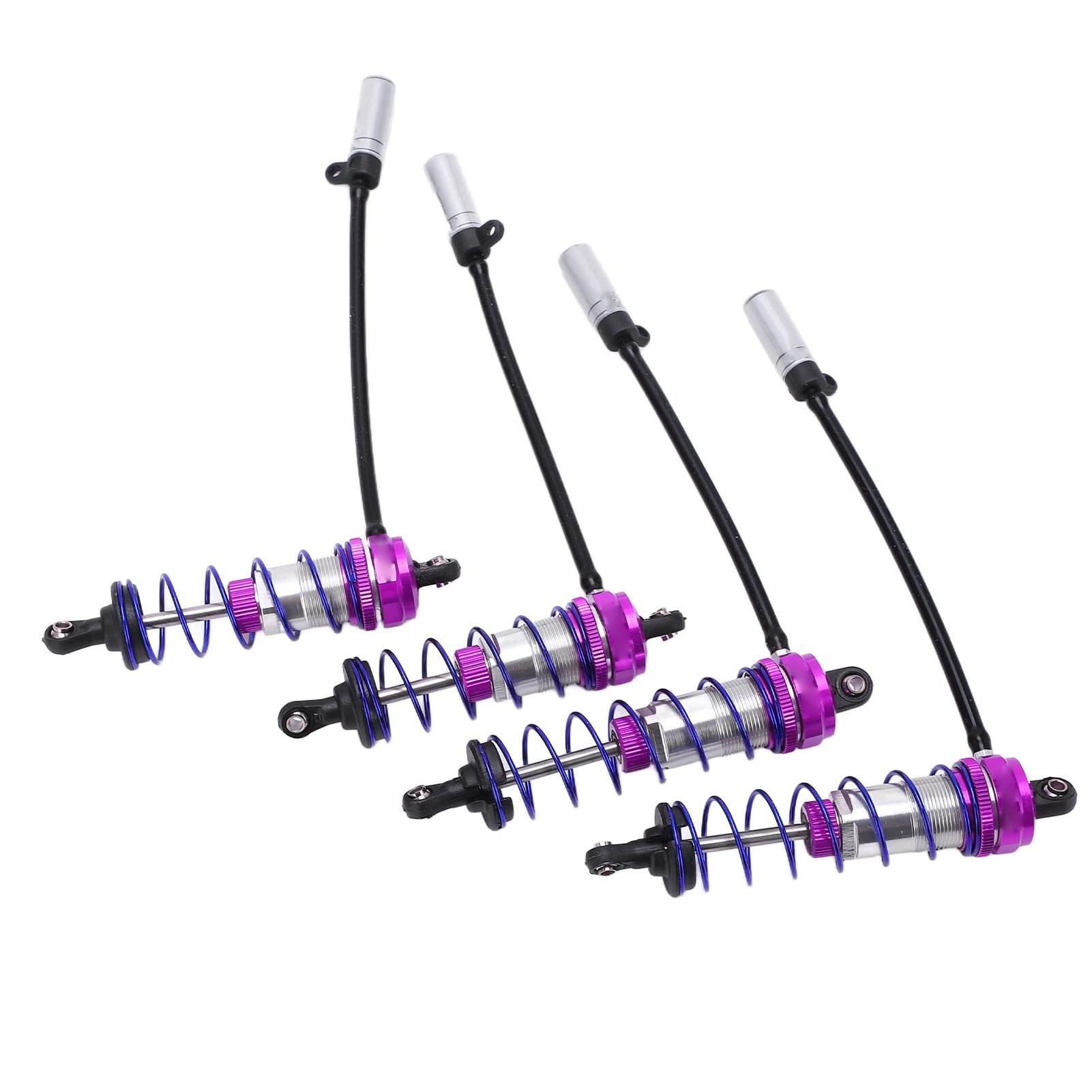 Amortyzator ze stopu aluminium regulowany olej 92mm przód 105mm tylny amortyzator samochodowy RC do samochodu 1/10 RC (fioletowy)
