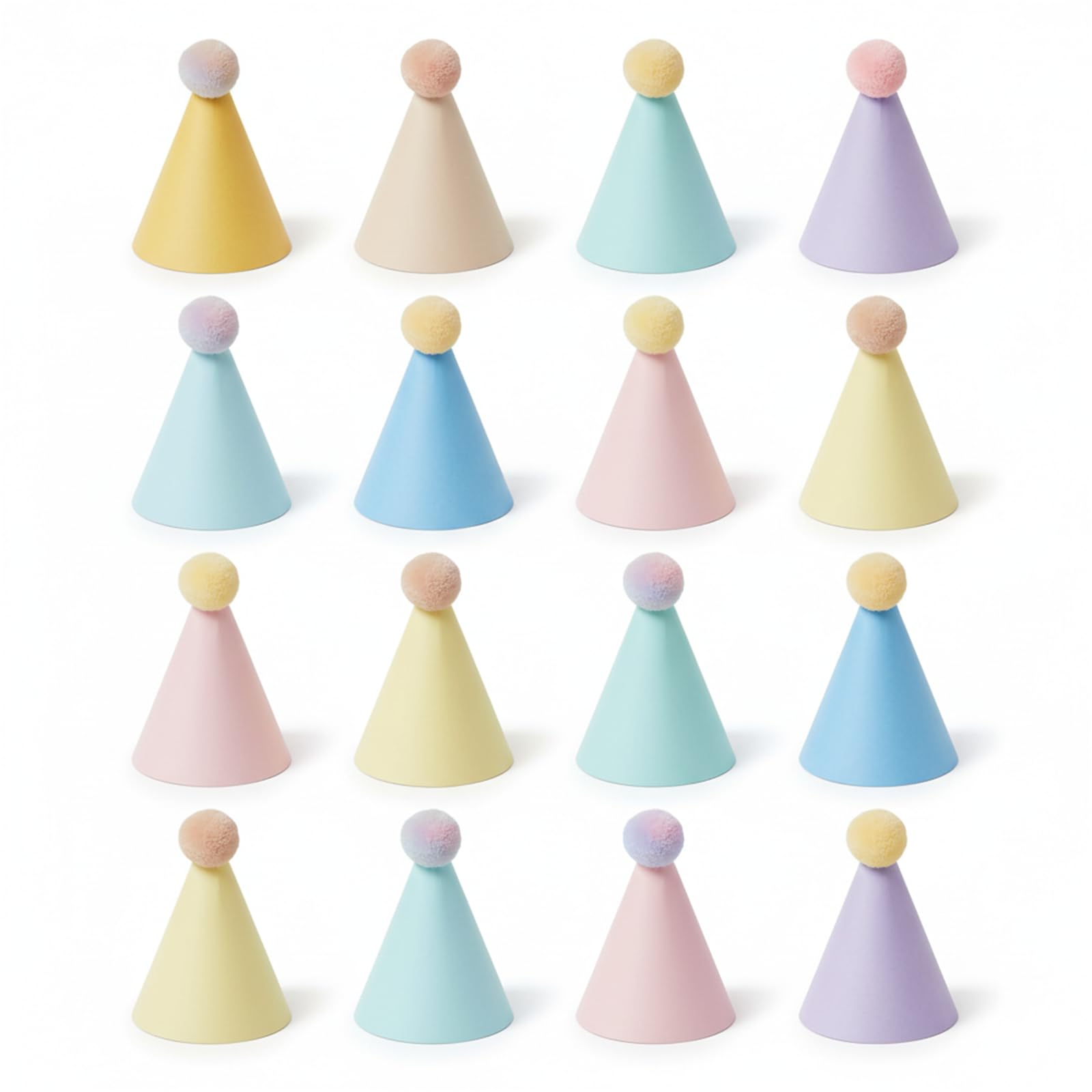 Tingliyi 16Pcs Party Hats for Adults, Dog Birthday Hat, Mini Party Hats for Toy Animals, Party Hats for Teddys, Colorful Birthday Hats for Adults, Fun Cone Party Hat
