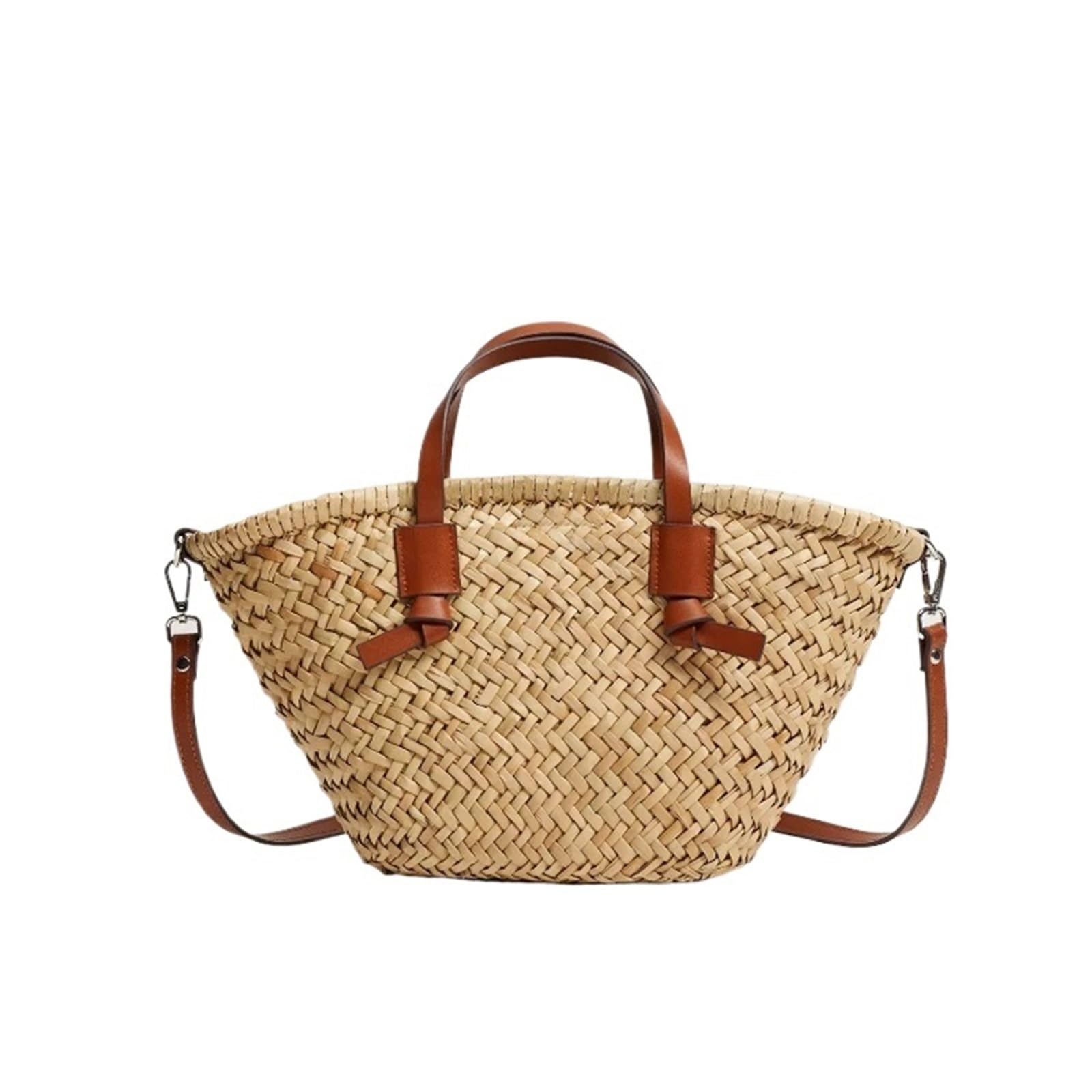 Bolsos de paja para el verano Bolso de mimbre tejido, bolso informal ratán for mujer, paja for playa verano, bandolera un solo hombro Para viajar
