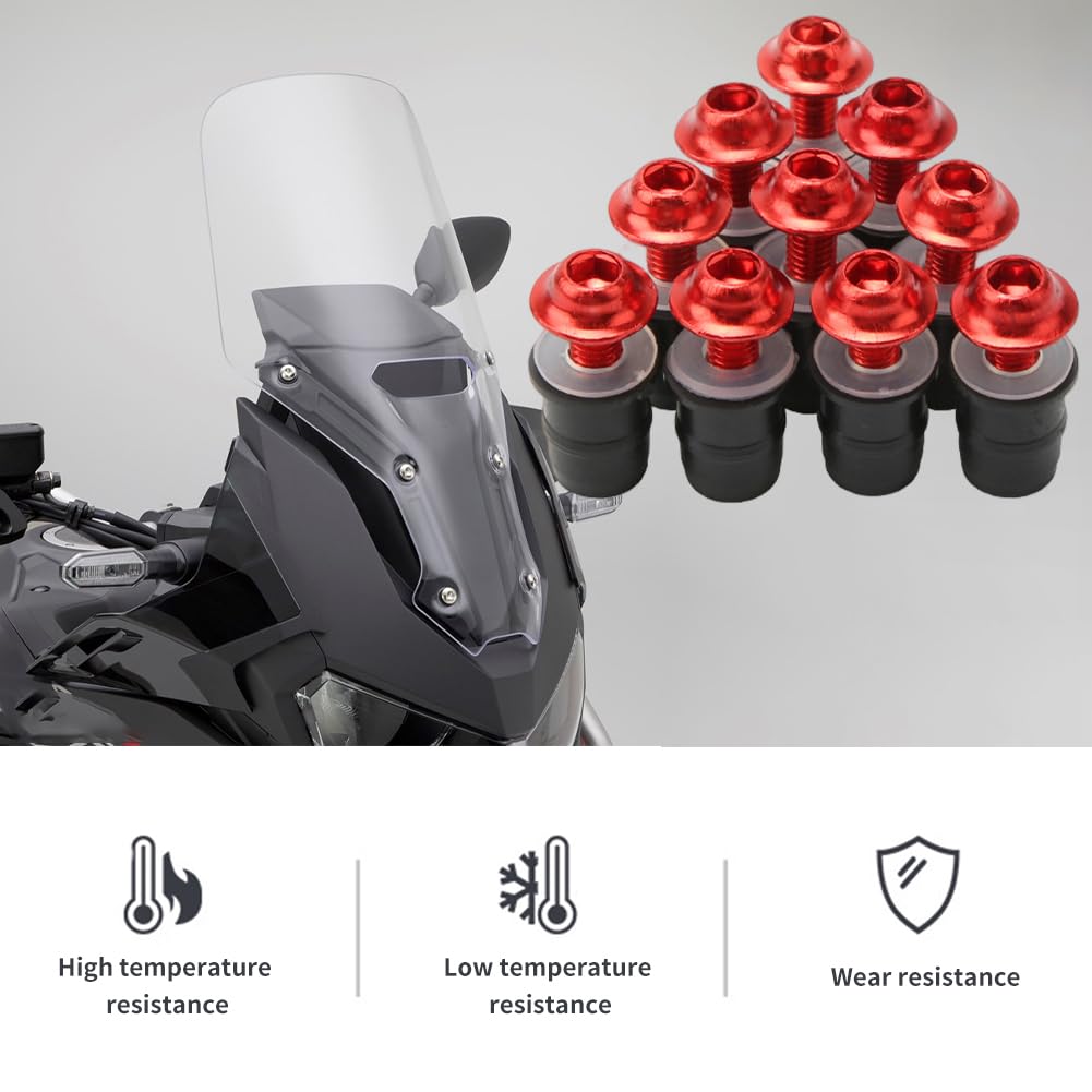 Kit Bulloni Parabrezza Moto - 10 Viti M5x16mm In Alluminio | Universale Per Installazione Parabrezza - Foto 10