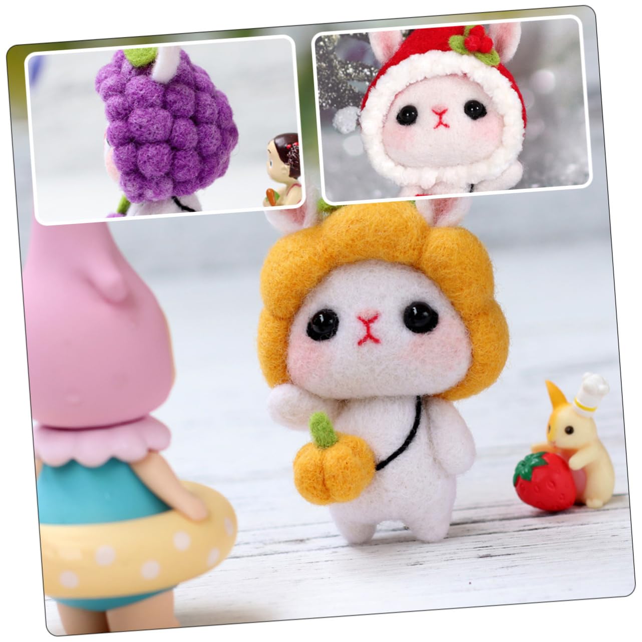 SHINEOFI 12sets Kit Di Feltro Per Ragazzo Ragazza Di Creazioni Artigianali Con Accessori Per Lavoretti Include Personaggi Di Feltro Coniglietto Zucca Per Attività Creative e Regali