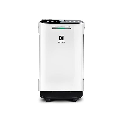 Cerina Connected Air Purifier 5-Stage True HEPA, Anti-Bacterial, Carbon Filtration, Plasma & Ion Purification with Smart App Connectivity (White), standard (CAP-41)
