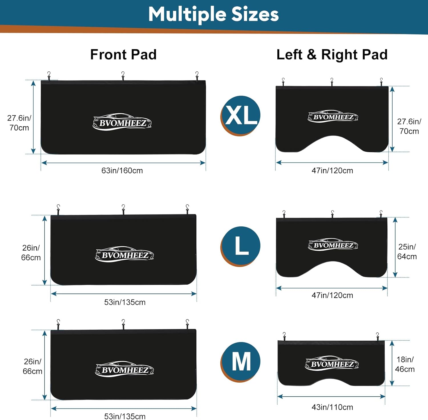 3 Pcs Fender Covers for Mechanics, Car Fender Protector Mats with Magnet & Hook, Microfiber Leather Magnetic Vehicle Work Mat, Universal for Sedan Truck SUV Station Wagon (M)