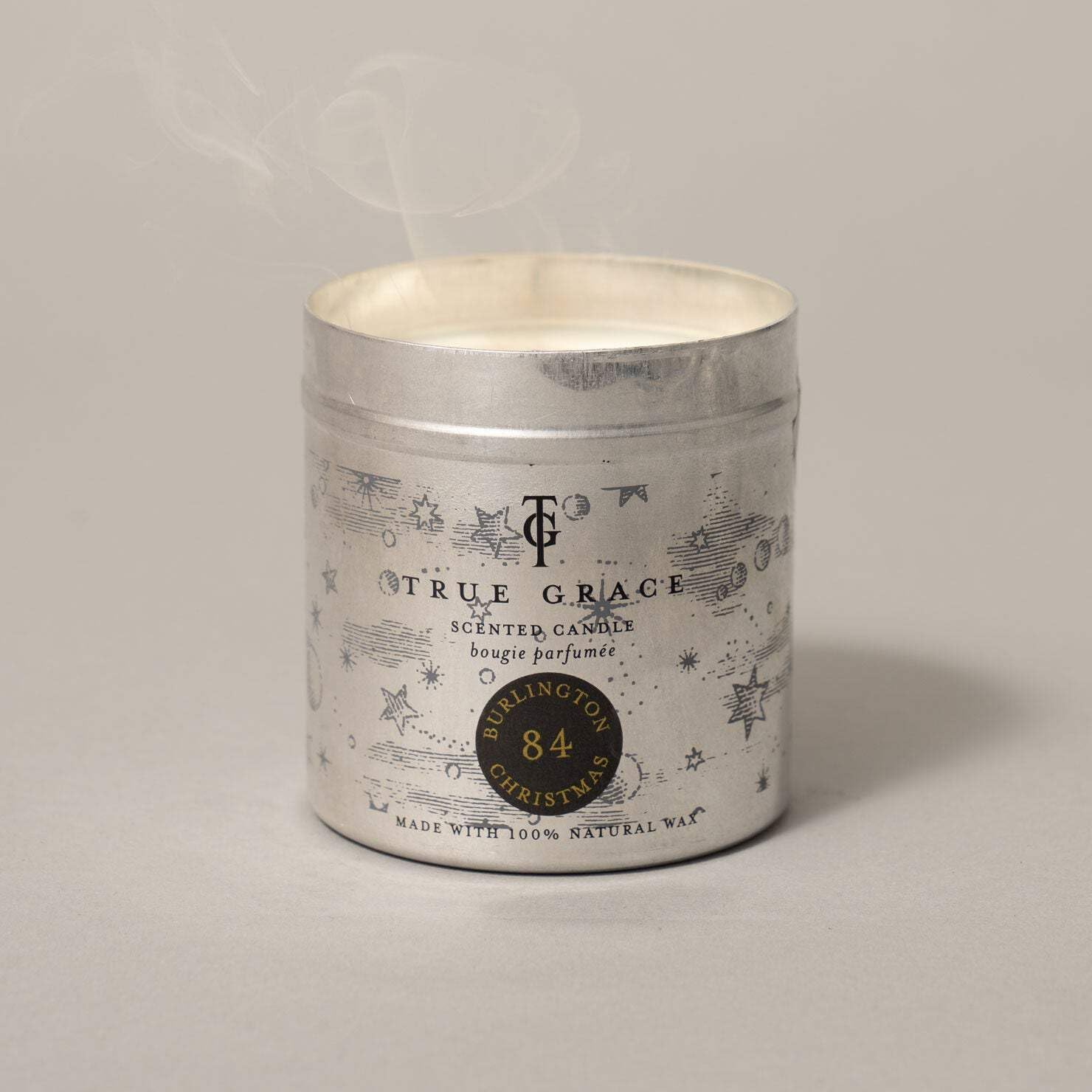 True Grace Burlington - Vela de lata de Navidad