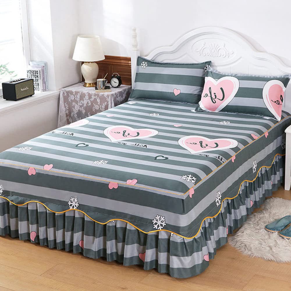 Draps de matelas anti-poussière avec jupe de lit intégrée