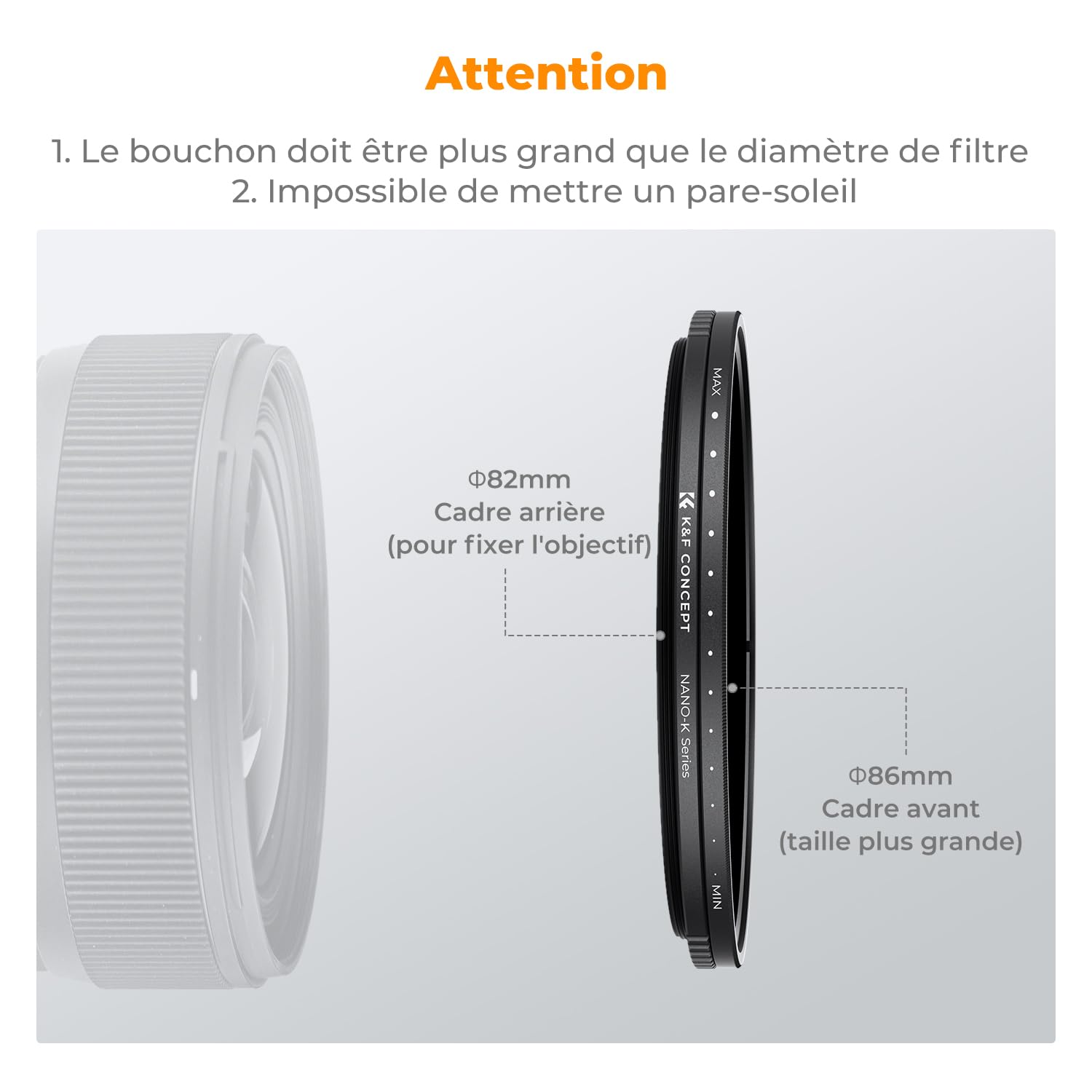 K&F CONCEPT Ø52mm Filtre ND2-2000 Variable 1-11 F-Stops Densité Neutre et 3 Chiffons de Nettoyage en Microfibre Emballé sous Vide pour Objectif Appareil Photo (K Série)