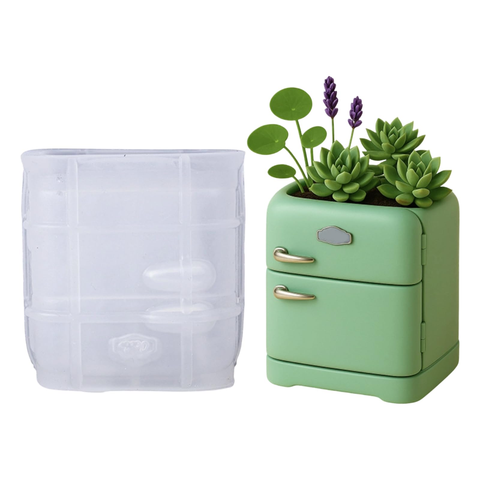NEWFT Unique Fridge Shape Design Silicone Craft Mold For Handmade Resin Pen Holder Plant Pots And Unique Creation