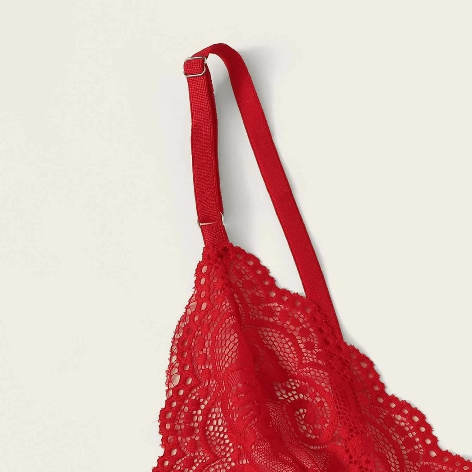 Pigiameria da Donna Lingerie Sexy per Intimo da Donna Sexy Set Reggiseno Perizoma Giarrettiera Lingerie Sexy Costumi in Pizzo Trasparente Traforato (CM) (B XL)