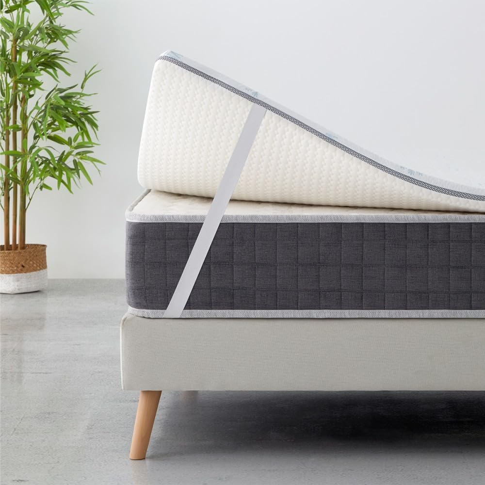 Topper Reversible Fresh, de 190x90 cm para Las Noches más cálidas. 5cm de viscoelástica. Alivia la presión. Desenfundable y Lavable. Fabricado en España.