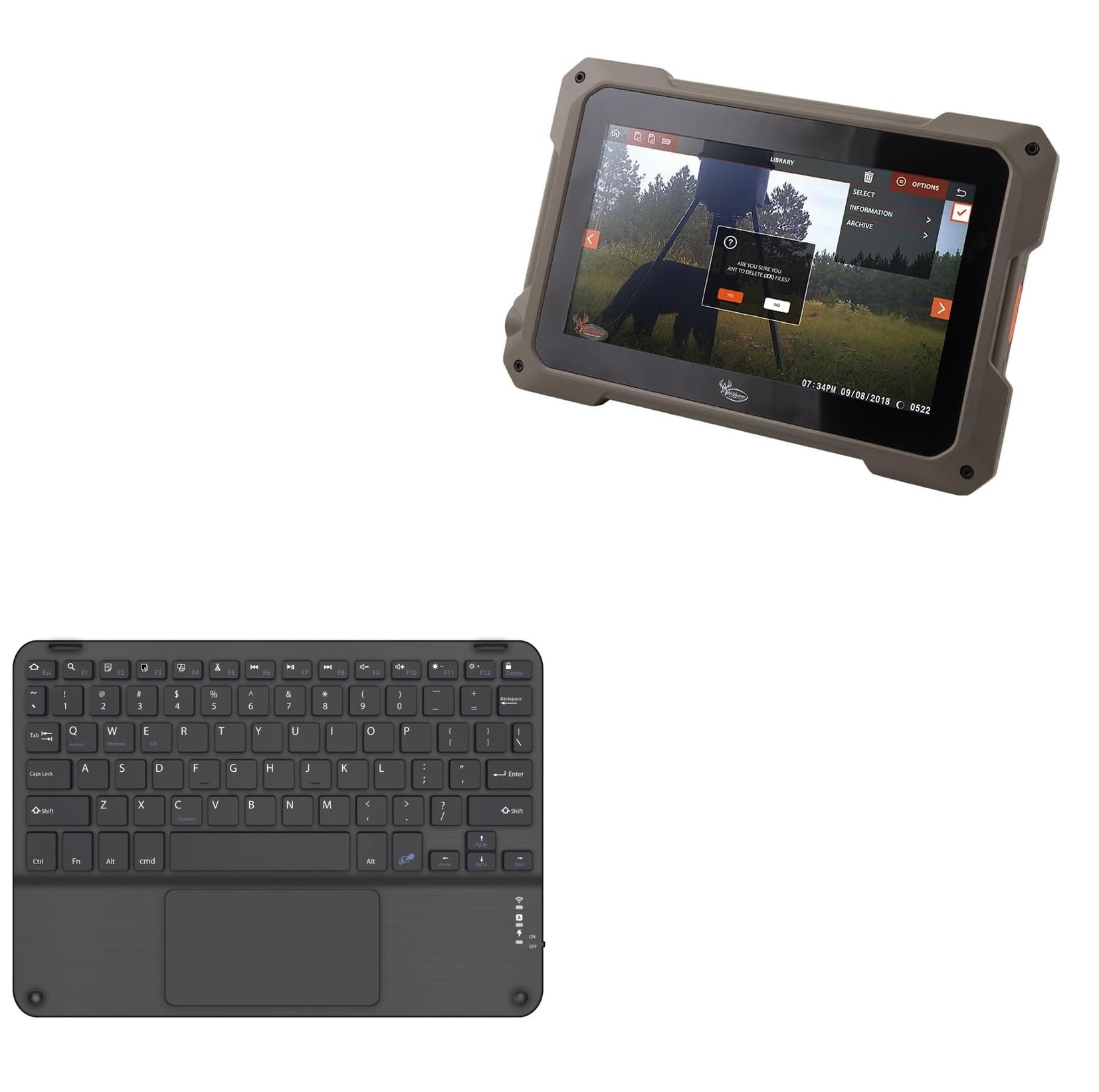 BoxWave Keyboard Compatible with GSM LLC VU70 Trail Pad Tablet (7 in) - SlimKeys Bluetooth Keyboard with Trackpad, Portable Slim TouchPad - Jet Black