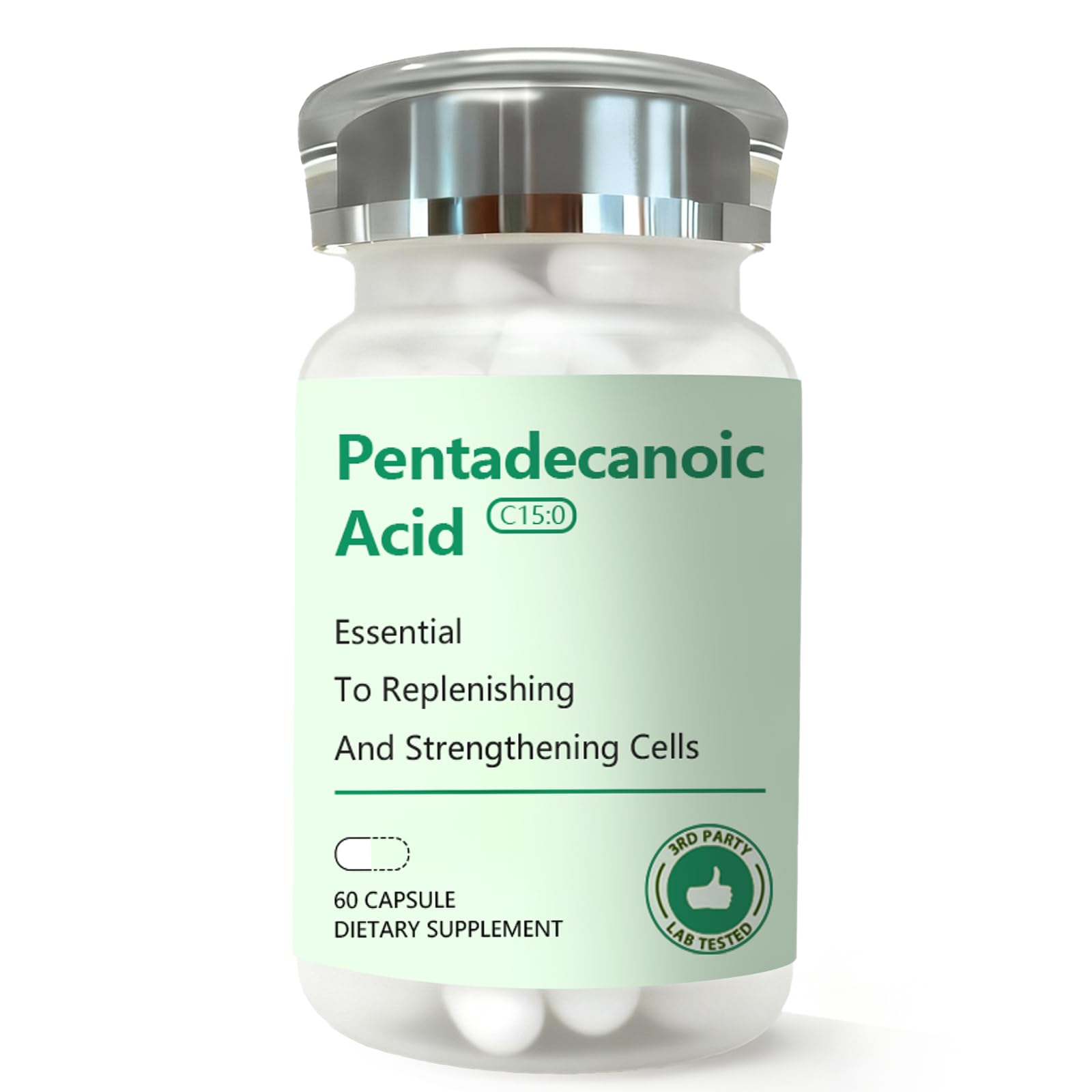 DNOUHN Suplemento de ácido pentadecanoico, 60 cápsulas