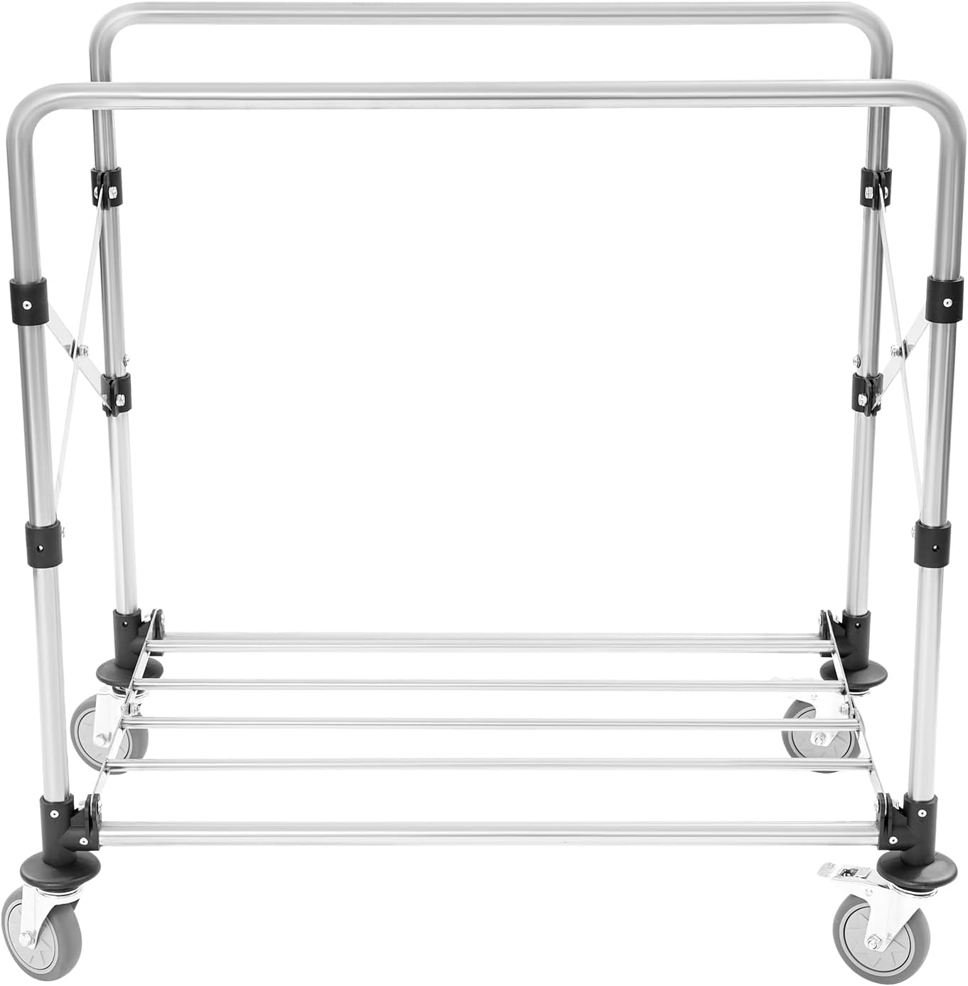 Large Commercial Laundry Cart with Wheels, Collapsible X Cart, Capacity 220LBS Laundry Bin for Hotel/Nursing Home/Home/College Easily Move Supplies/Groceries(Black)