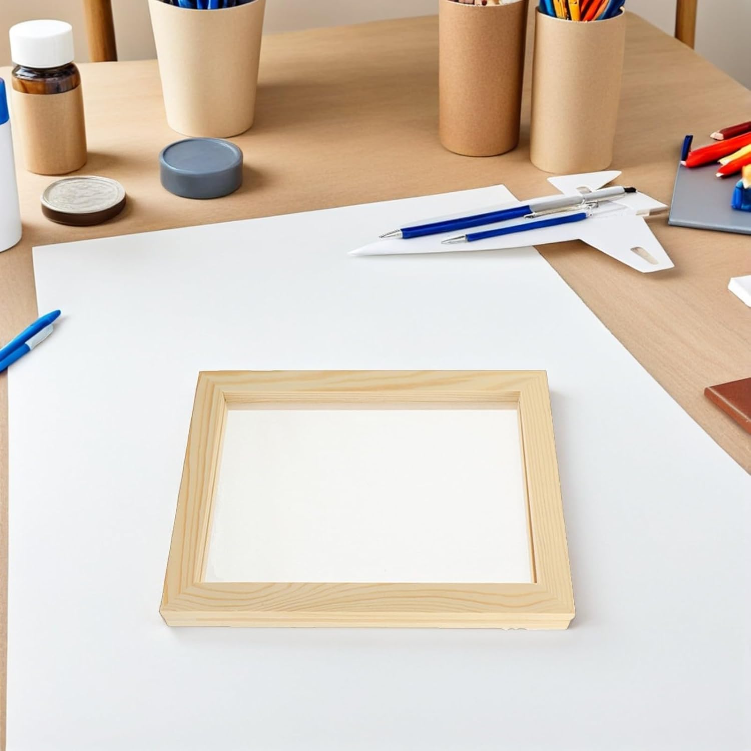 4pcs Wooden Deckle Mold Frame for DIY Paper Making