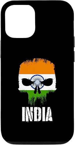iPhone 1212 Pro India Flag Skull Indian Pride Patriotic Case